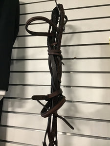 Oak stitched bridle w braided reins(full)