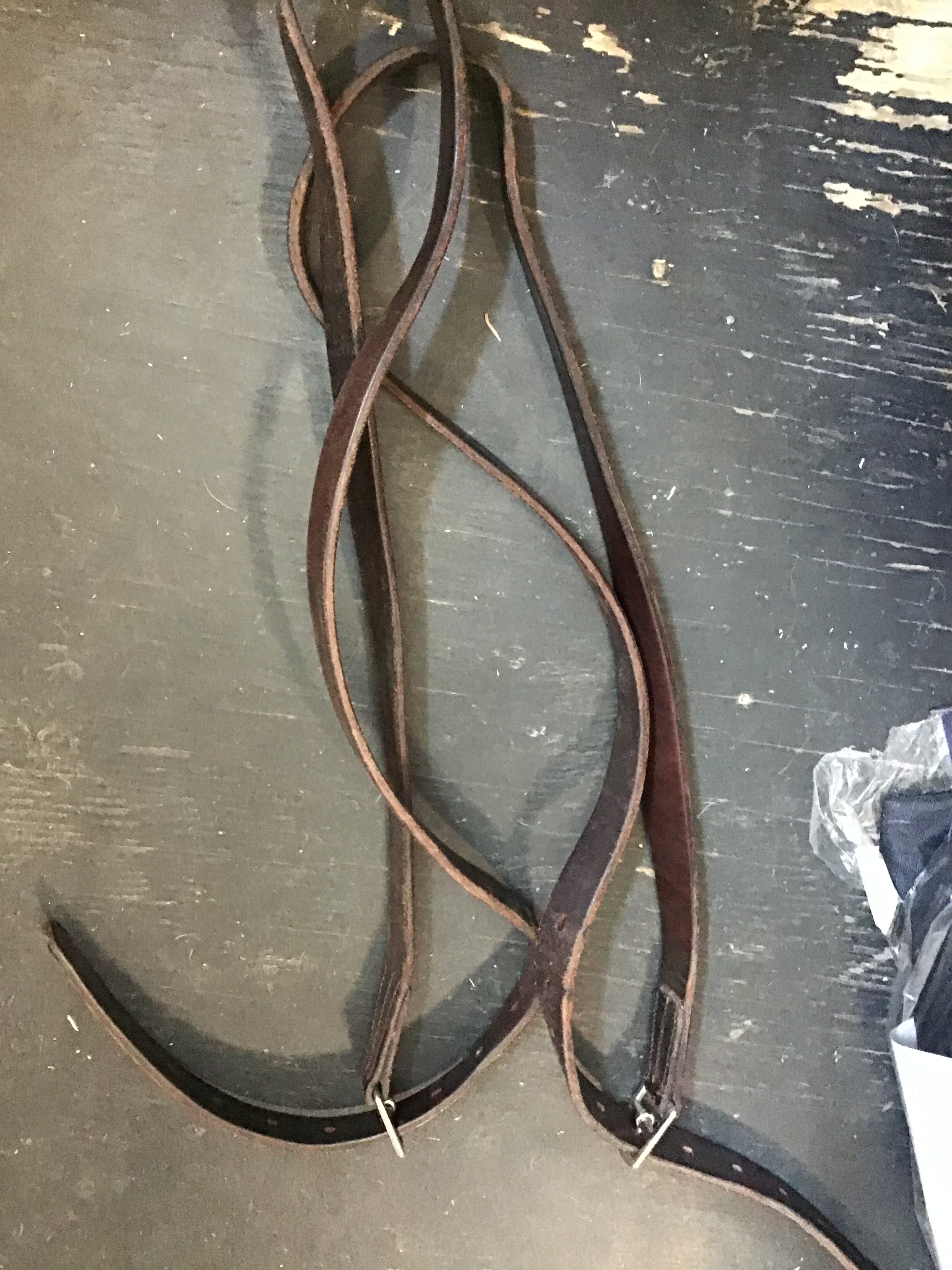 Brown stirrup leathers