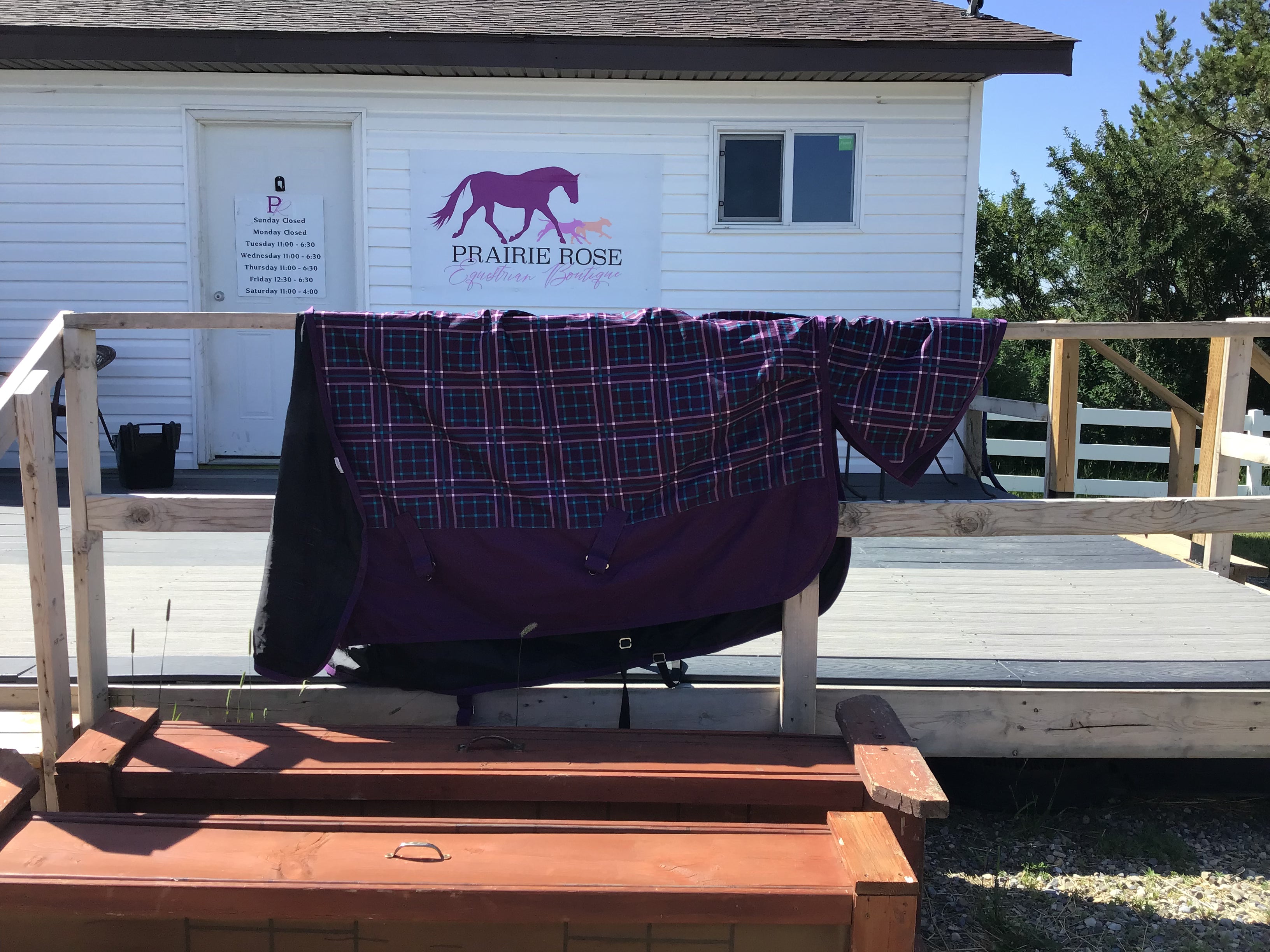 Purple plaid rainsheet